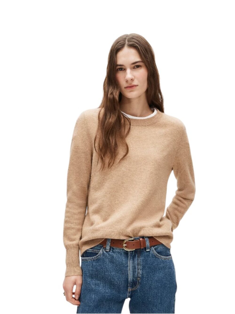 JCrew Classic Cashmere Sweater Womens Small Tan Brown Crew Neck Long Sleeve Knit - Picture 12 of 12